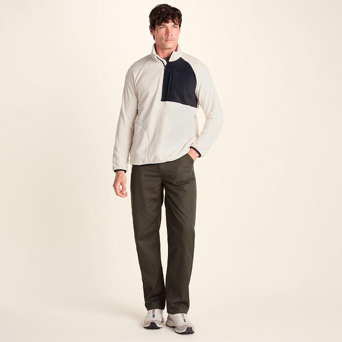 Barker Mens Midweight Microfleece Half Zip Pullover - Buttercream