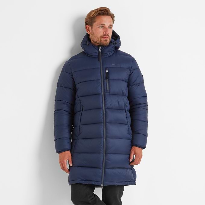 Barnby Mens Long Padded Jacket - Dark Indigo