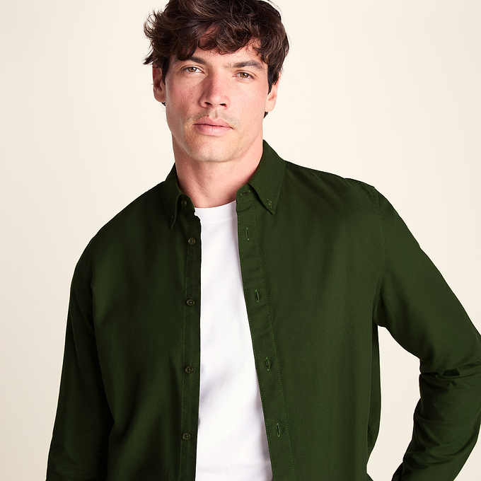 Barry Mens Long Sleeved Cotton Oxford  Shirt - Leaf Green