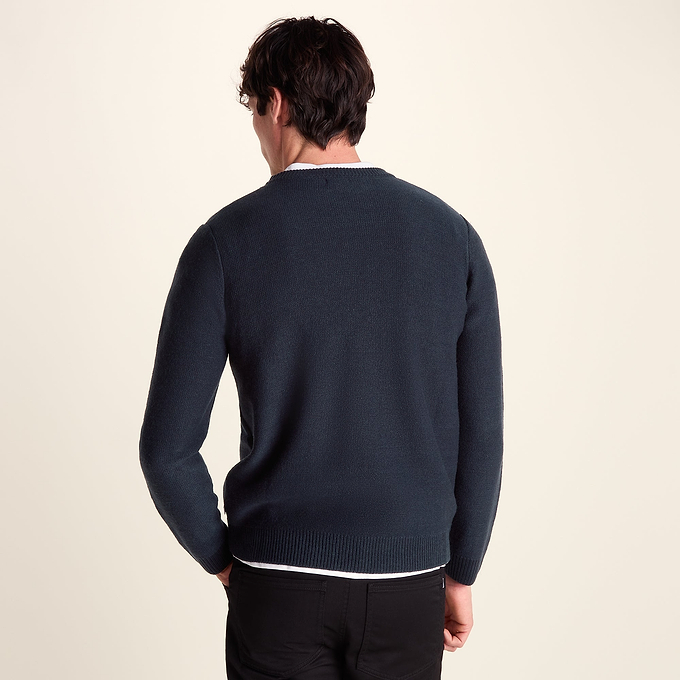 Bart Mens Textured Cable Knit Jumper - Deepest Blue