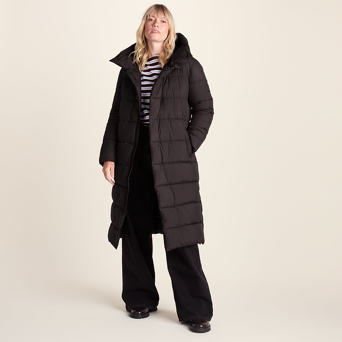 Bartlett Womens Longline Insulated Padded Coat - Chocolate Brown