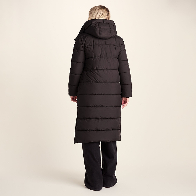Bartlett Womens Longline Insulated Padded Coat - Chocolate Brown