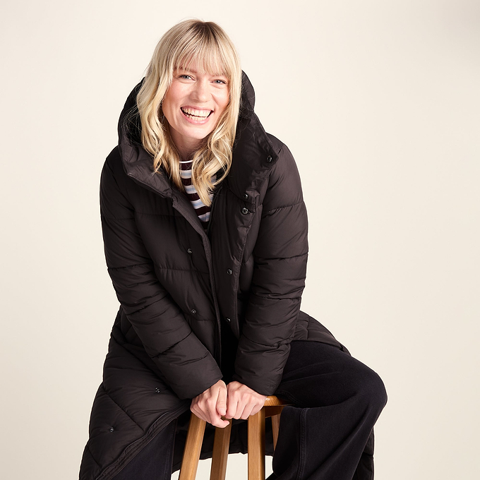 Bartlett Womens Longline Insulated Padded Coat - Chocolate Brown