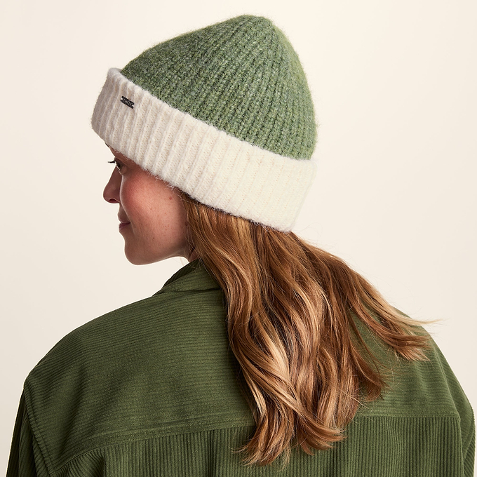 Becky Brushed Chunky Knit Beanie - Dark Matcha