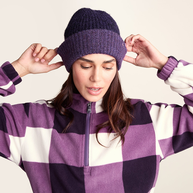 Becky Brushed Chunky Knit Beanie - Blackberry