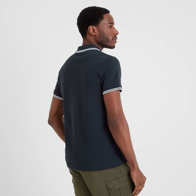 Biston Mens 100% Cotton Pique Polo Shirt - Dark Indigo