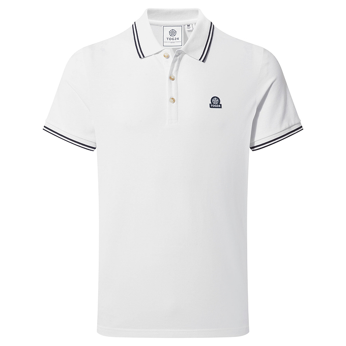 Biston Mens 100% Cotton Pique Polo Shirt - Optic White