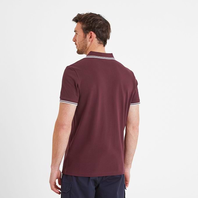 Biston Mens 100% Cotton Pique Polo Shirt - Deep Port