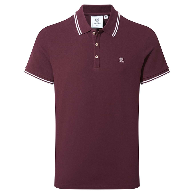 Biston Mens 100% Cotton Pique Polo Shirt - Deep Port