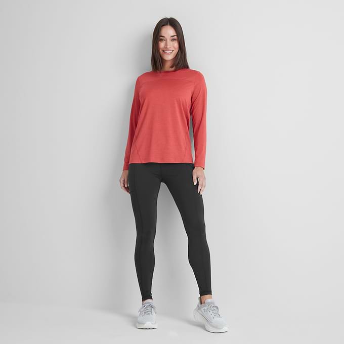 Blakely Womens Long Sleeve Performance Top - Cranberry Marl