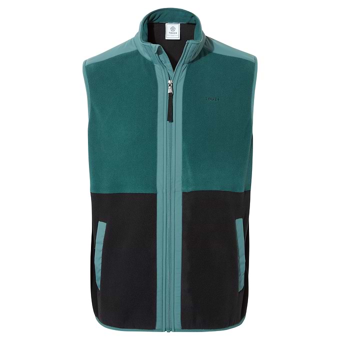 Boltby Mens Relaxed Fit Microfleece Gilet - Hydro Blue/Black