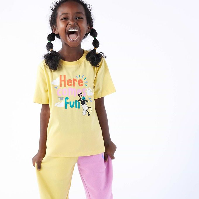 Boreray Kids Shaun the Sheep T-Shirt - Sunshine Yellow