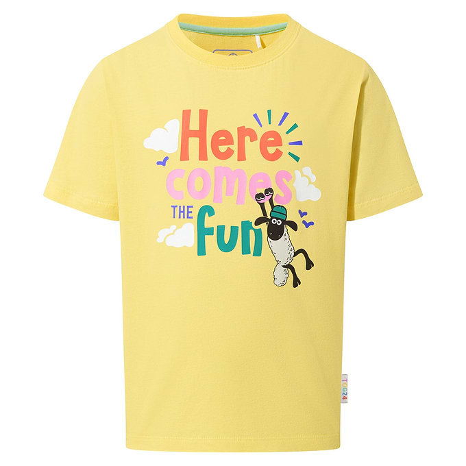 Boreray Kids Shaun the Sheep T-Shirt - Sunshine Yellow