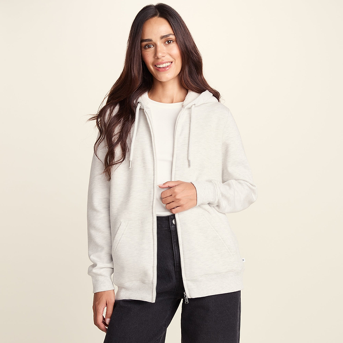 Bradshaw Womens Supersoft Sherpa Lined Zip Hoodie - Ice Grey Melange