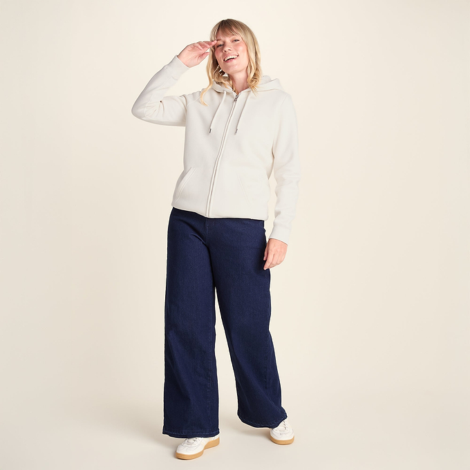 Bradshaw Womens Supersoft Sherpa Lined Zip Hoodie - Vanilla