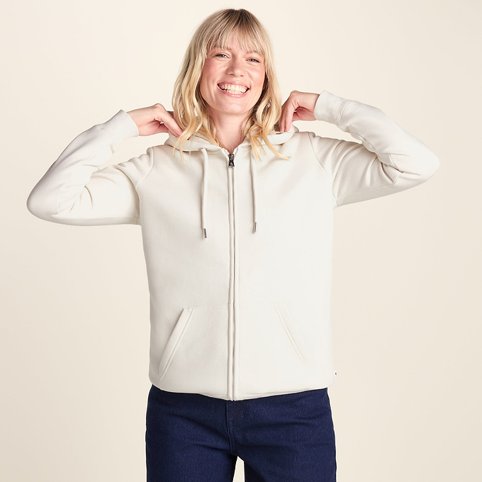 Bradshaw Womens Supersoft Sherpa Lined Zip Hoodie - Vanilla