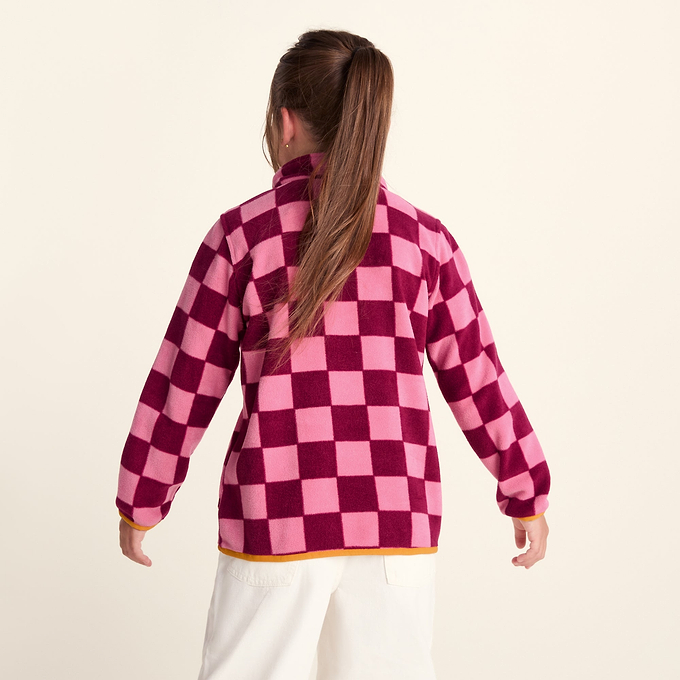 Brecknock Kids Shaun the Sheep Fleece Zip Neck - Candy Floss/Beetroot Red