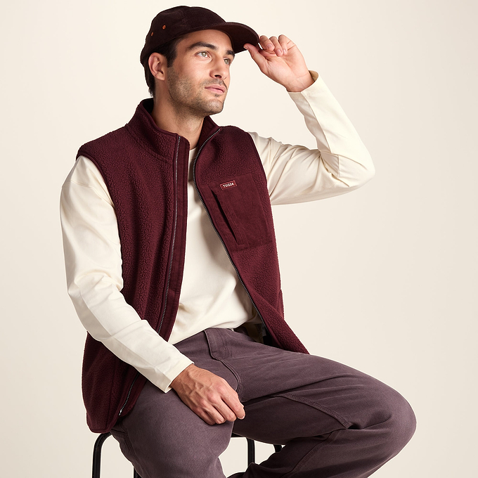 Brierly Mens Thermal Sherpa Gilet - Burnt Caramel