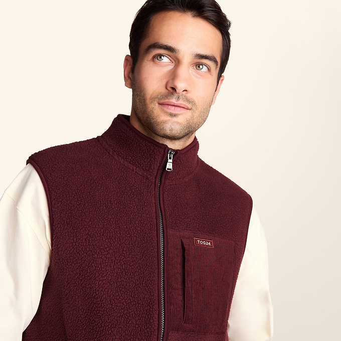 Brierly Mens Thermal Sherpa Gilet - Burnt Caramel