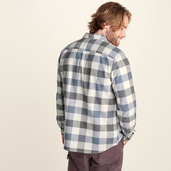 Bryson Mens Brushed Flannel Check Shirt - Ash Brown Check