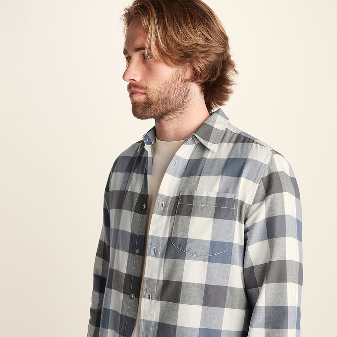 Bryson Mens Brushed Flannel Check Shirt - Ash Brown Check