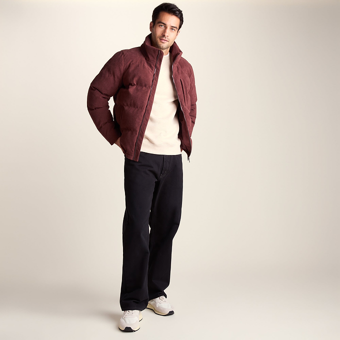Buckley Mens Corduroy Padded Coat - Chestnut Brown