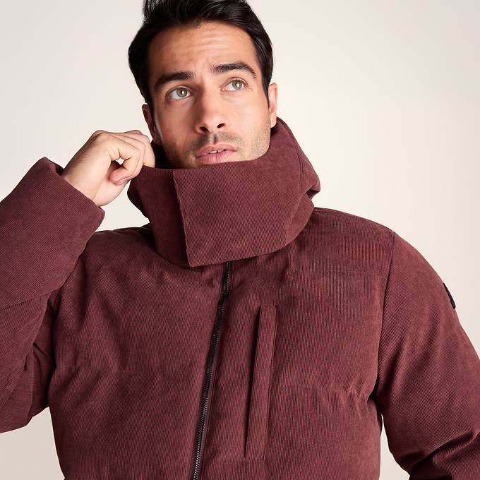Buckley Mens Corduroy Padded Coat - Chestnut Brown