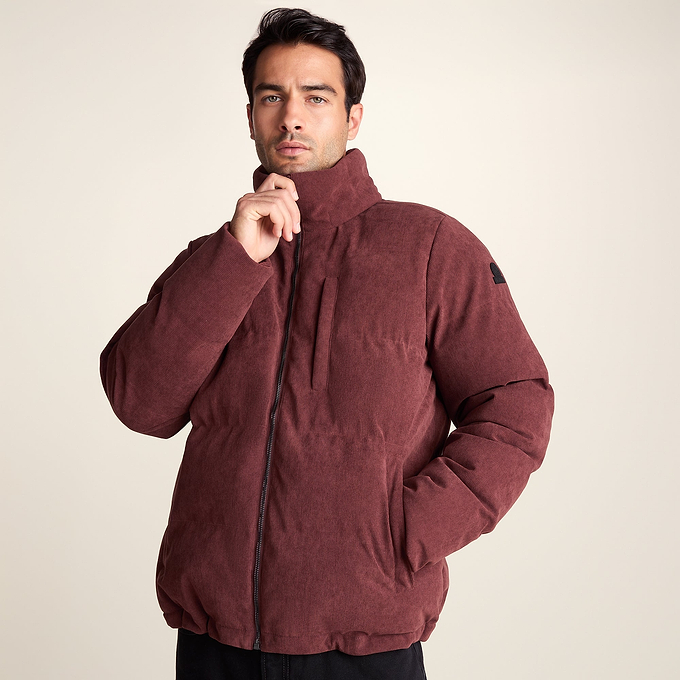 Buckley Mens Corduroy Padded Coat - Chestnut Brown