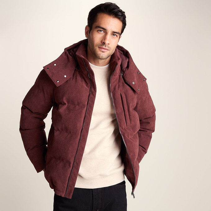 Buckley Mens Corduroy Padded Coat - Chestnut Brown