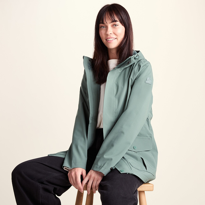 Burradon Womens Waterproof Jacket - Light Forest
