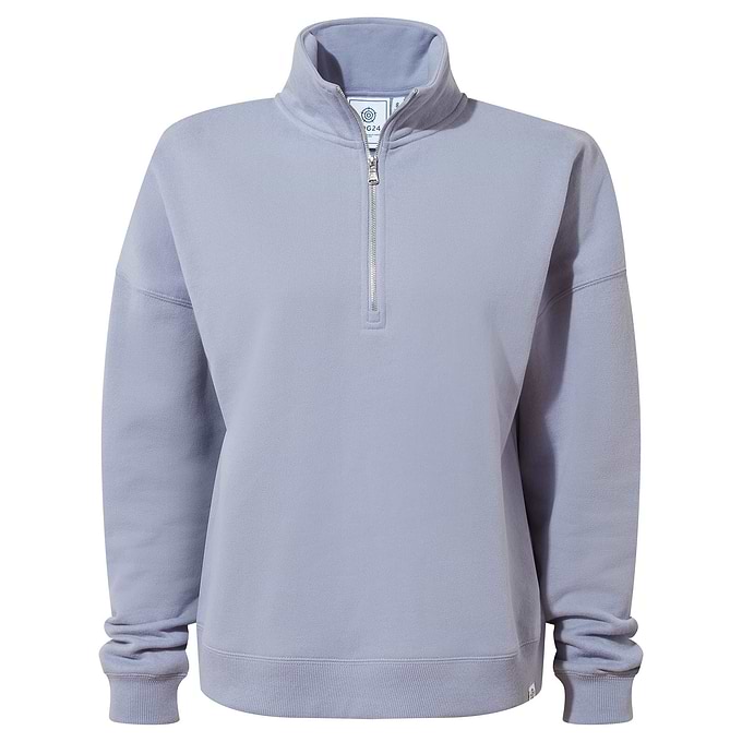 Caldene Womens Supersoft Quarter Zip Sweat - Faded Purple