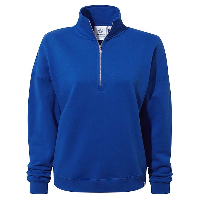 Caldene Womens Supersoft Quarter Zip Sweat - Ultra Marine Blue