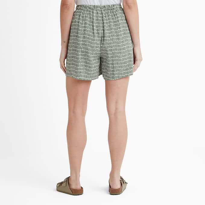 Callie Womens Shorts - Green Dash Print