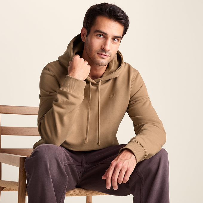 Carlton Mens Oversized Heavyweight 100% Cotton Hoody - Soft Brown