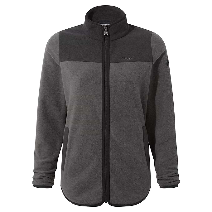Carty Womens Colour Block Fleece Jacket - Washed Black/Black