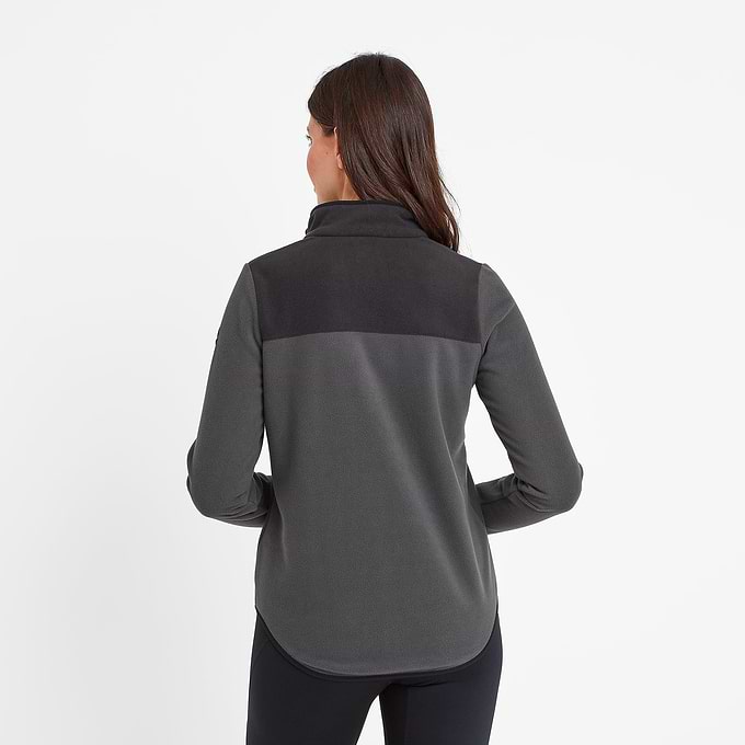 Carty Womens Colour Block Fleece Jacket - Washed Black/Black
