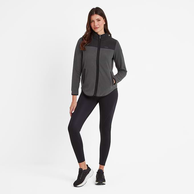 Carty Womens Colour Block Fleece Jacket - Washed Black/Black