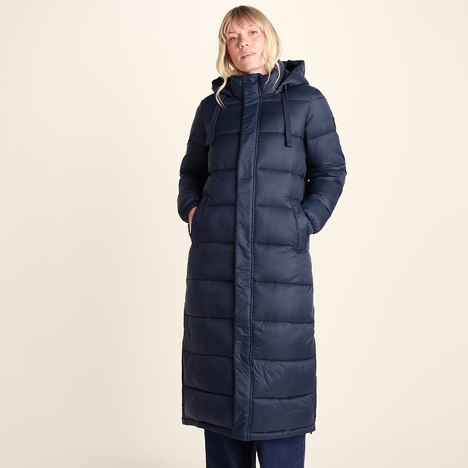Cautley Womens Long Padded Shower Resistant Jacket - Dark Indigo