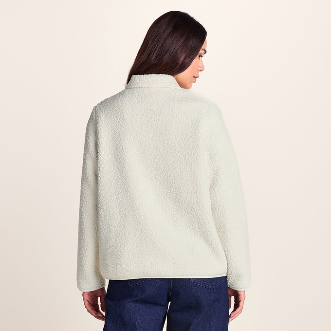 Chantal Womens Warm Sherpa Shacket - Vanilla