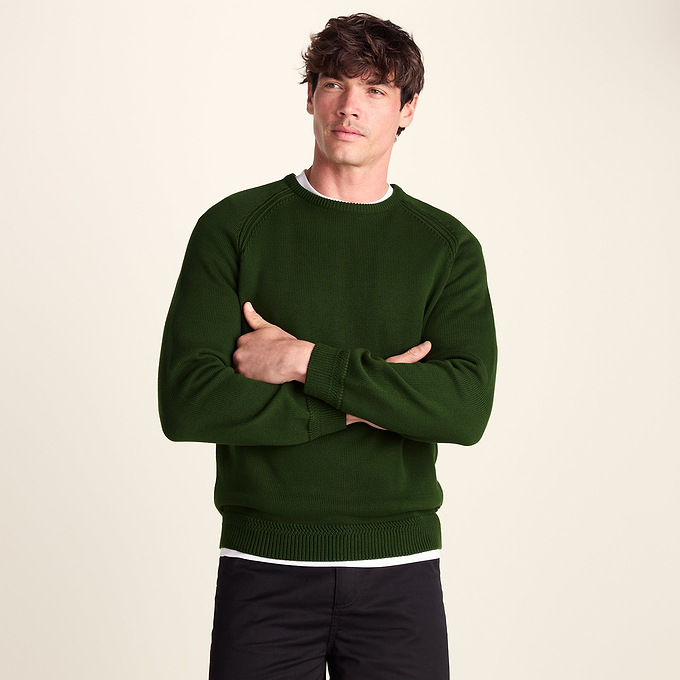 Chesney Mens Crew Neck Knit Jumper - Leaf Green