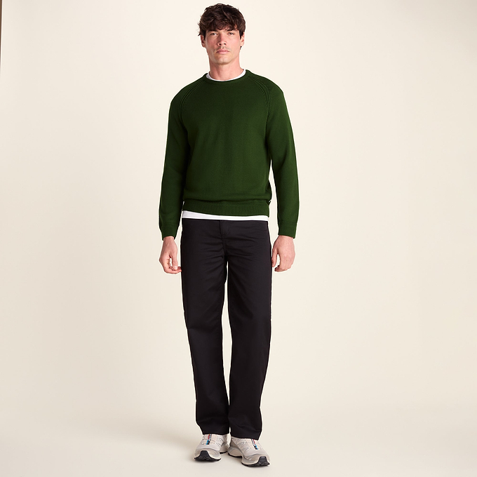 Chesney Mens Crew Neck Knit Jumper - Leaf Green