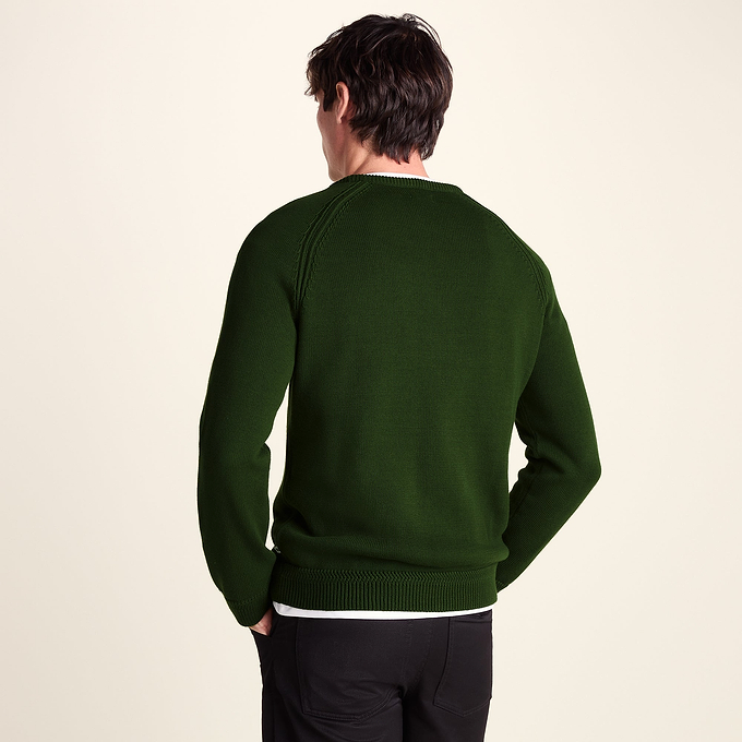 Chesney Mens Crew Neck Knit Jumper - Leaf Green