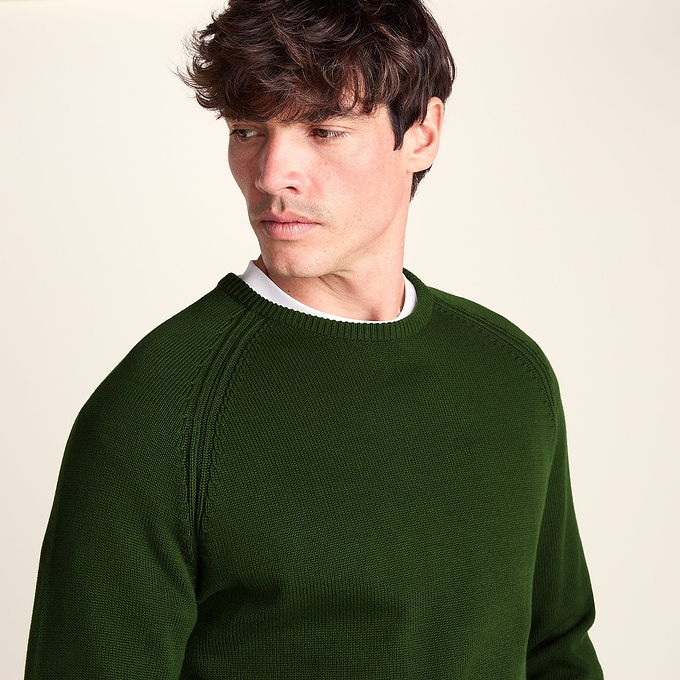 Chesney Mens Crew Neck Knit Jumper - Leaf Green