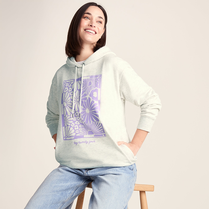 Ciara Womens Supersoft Relaxed Fit Hoody - Ice Grey Marl