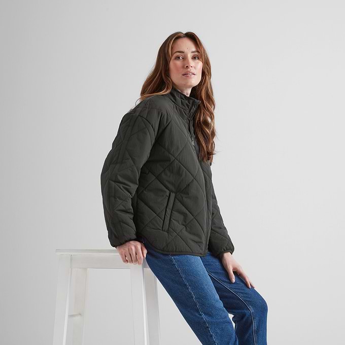 Cirnan Womens Shower Resistant Insulated Packaway Jacket - Washed Black