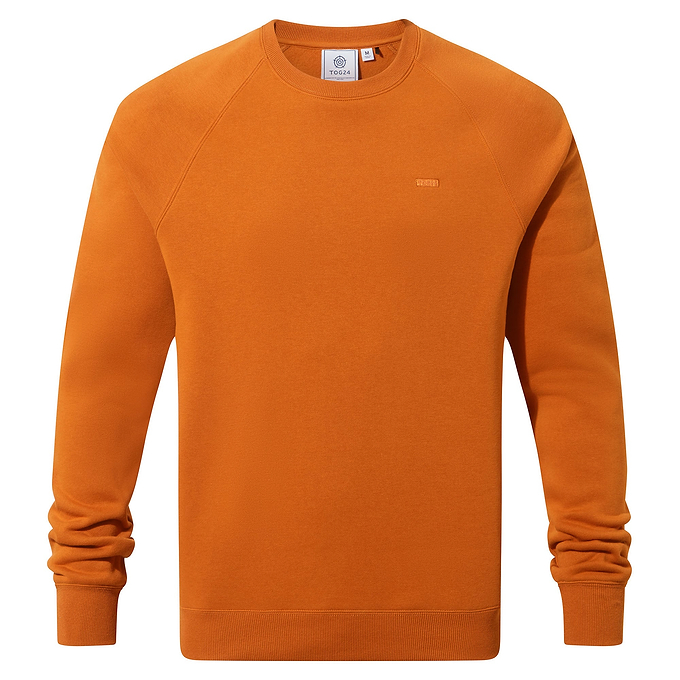 Clitheroe Mens Supersoft Raglan Sweat - Mahogany Orange