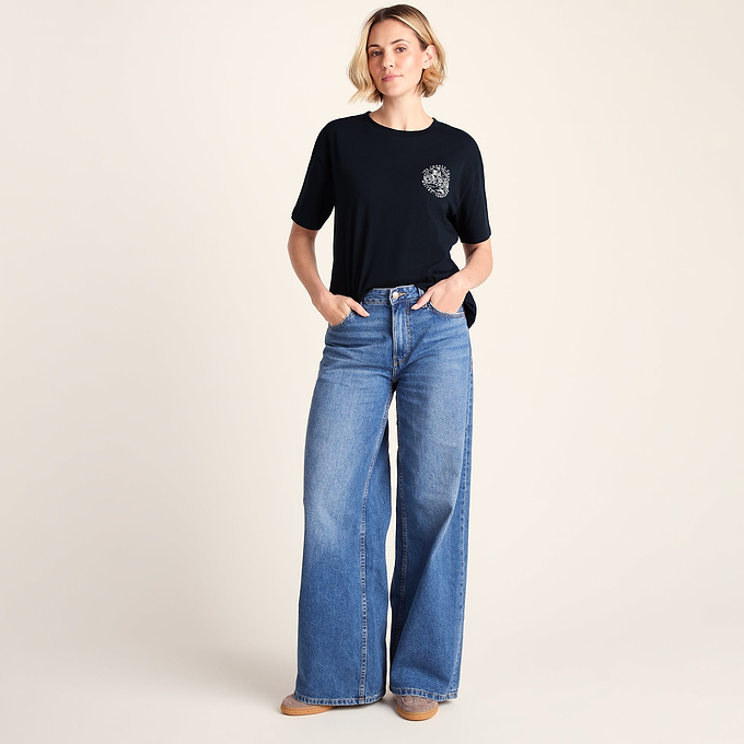 Coast Womens 100% Cotton Supersoft Relaxed Fit T-Shirt - Dark Indigo