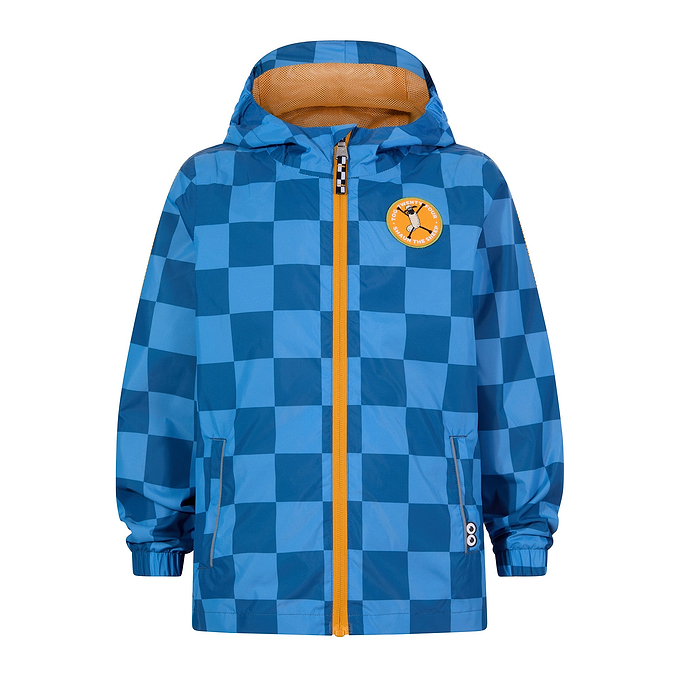 Cohampshire Kids Shaun the Sheep Waterproof Jacket - Bluebell/Night Blue Checkerboard