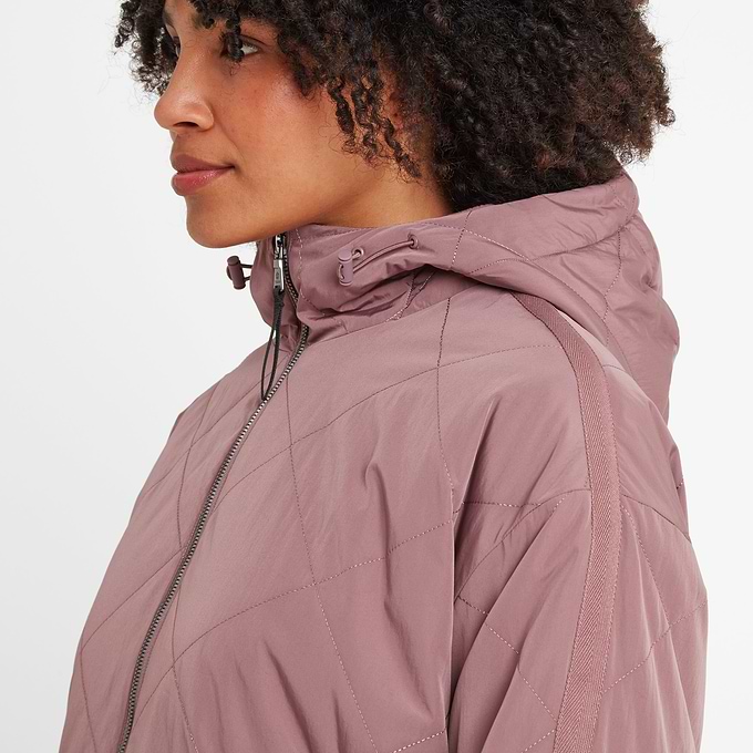 Corlae Womens Oversized Shower Resistant Insulated Jacket - Mauve