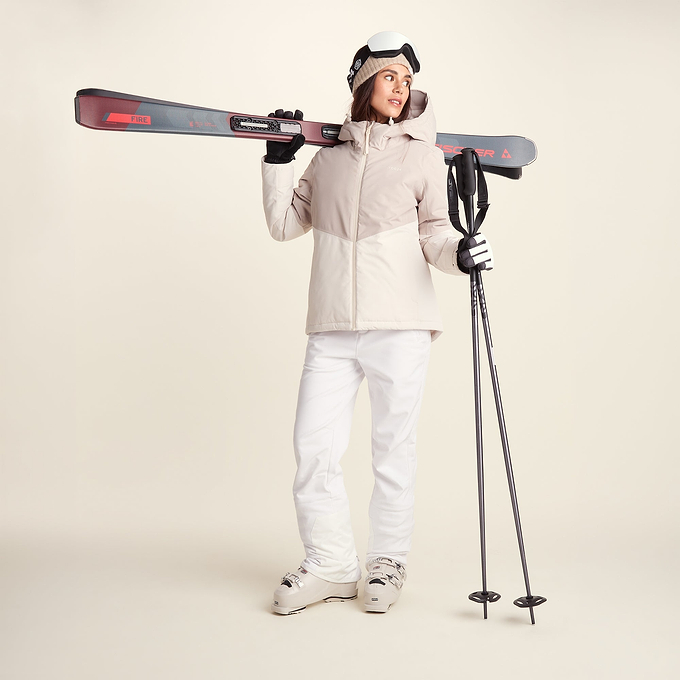 Corvara Womens Waterproof Insulated Ski Jacket - Simply Taupe
